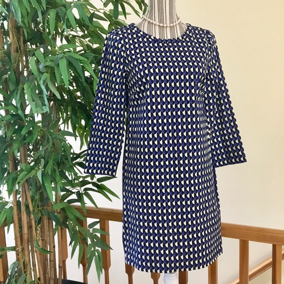 J.Crew Jet-Set Geo Shift Dress Size 2 - Picture 2 of 9
